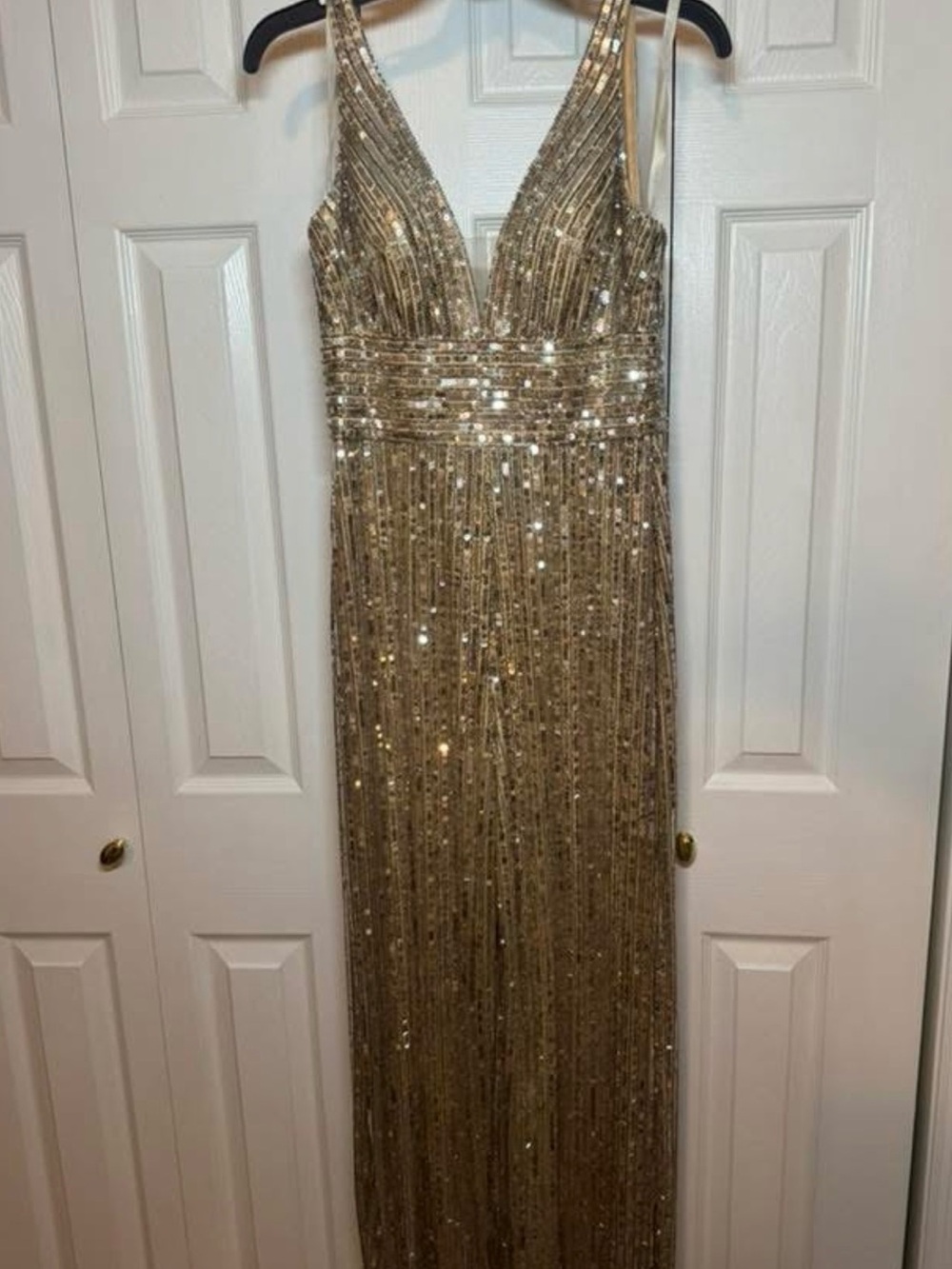 Tiffany - Gold Sequin Evening Jumpsuit